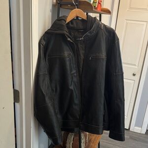 Black Rivet Black Hooded Jacket